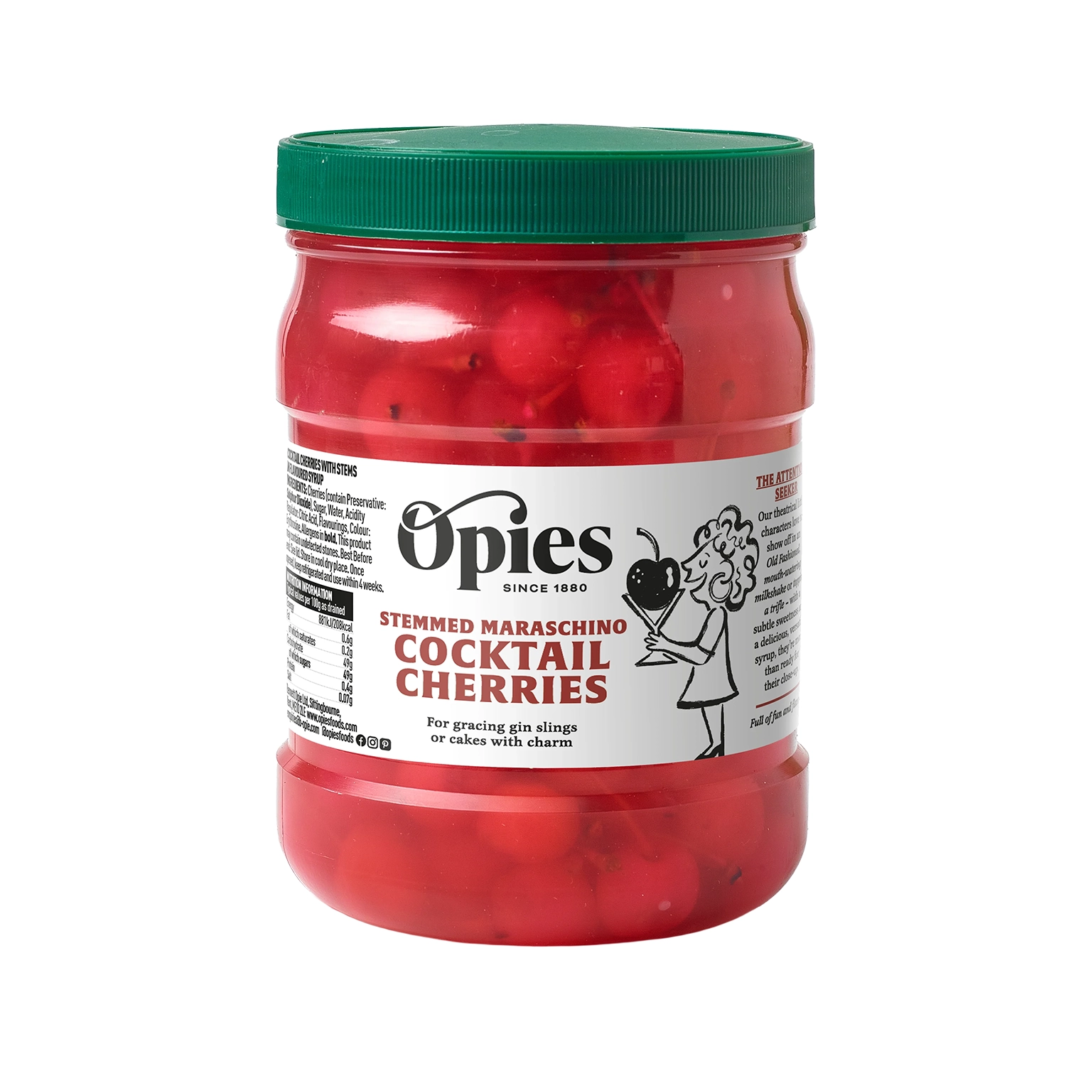 Opies Red Stalk Attached Cocktail Cherries (1.15kg)