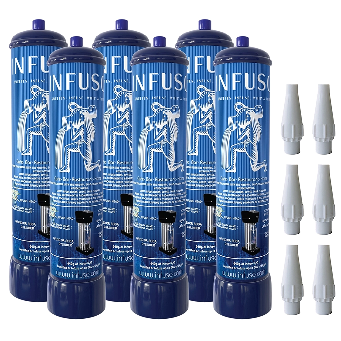 Cream Chargers by Infuso x 6 (640g N2O) Business Only