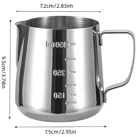 Milk Foaming Frothing Latte Jug - With Scale (12oz/350ml)